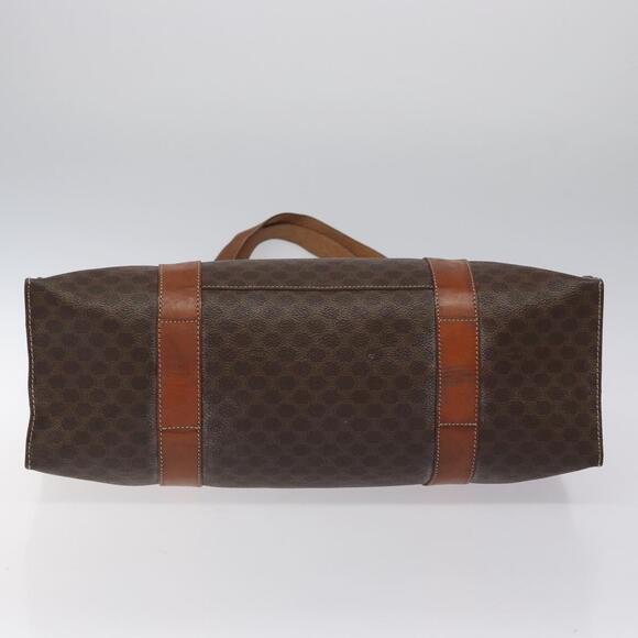 CELINE Macadam Canvas Tote Bag Pvc Leather Brown Gold - Picture 9 of 13